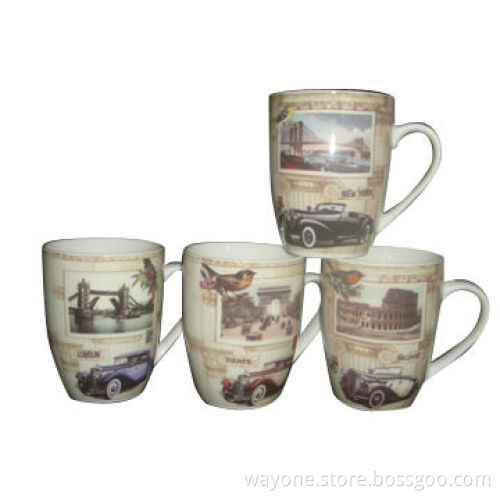 Fine China/Porcelain Mugs with Car Design, Ideal for Gifts and Promotions for Father's Day